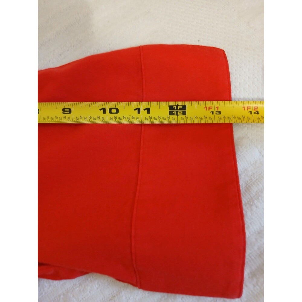 Chico’s‎ Red Lace Up Back Button Front Blouse Short Sleeve Tunic Size 2 Large - Picture 14 of 15